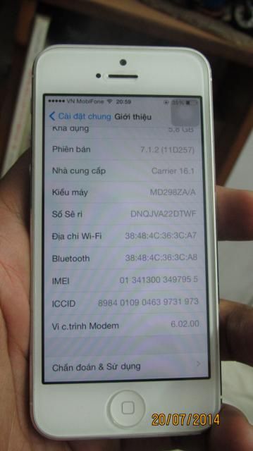 Cần Bán Iphone 5 QT Trắng Đang Sử Dụng còn rất đẹp cho anh em nào xài.